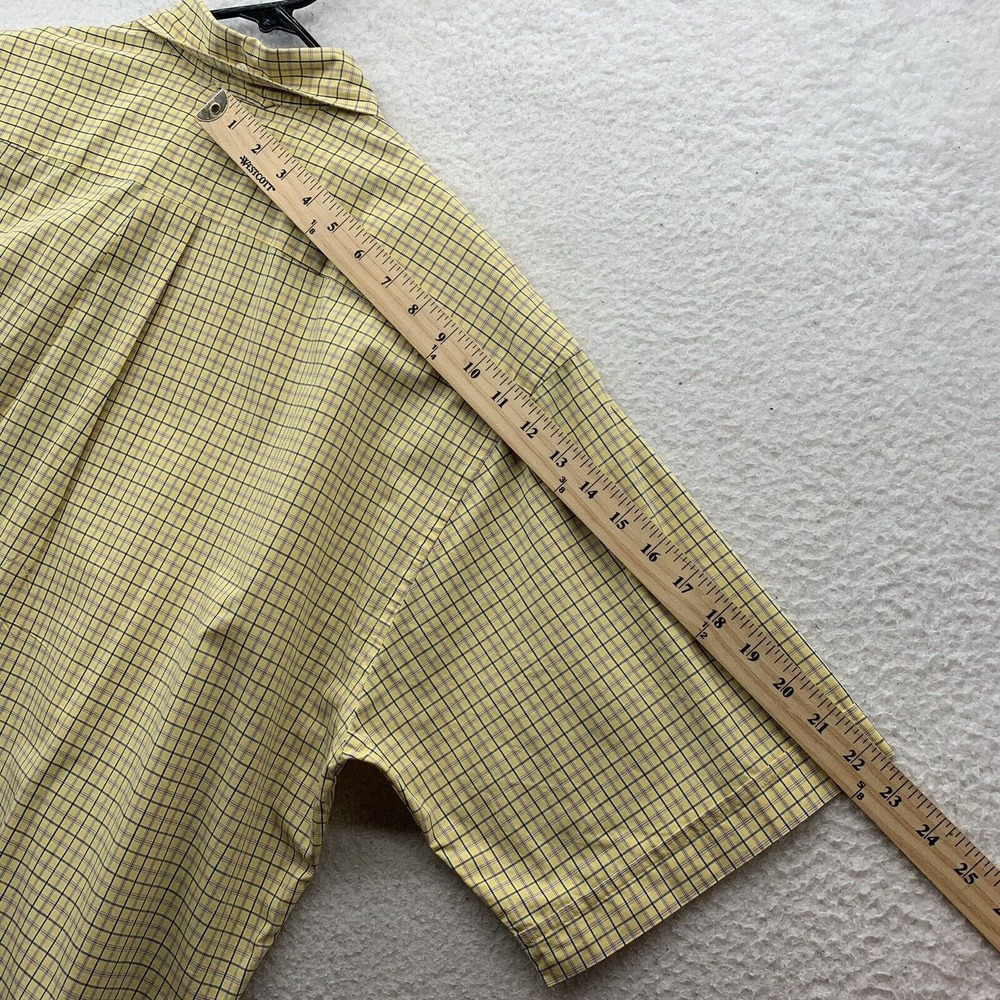 Tommy Hilfiger Button Up Shirt Mens XL X-Large Loose Fit Yellow Check Y2K Preppy - Picture 12 of 14
